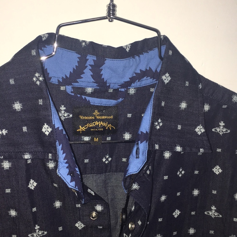 Vivienne Westwood - M Indigo Patterned Snap Button